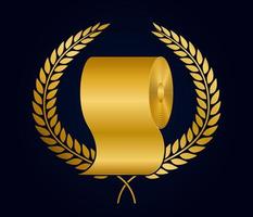 Gold toilet paper as the highest award. A joke for internet trolling. Vector illustration.