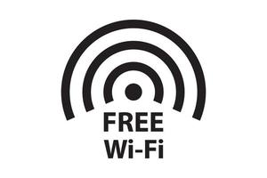 símbolo de zona libre de wifi. señal de señal inalámbrica. icono de vector de internet móvil.