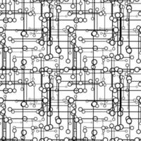 Technology pattern seamless black and white design. Vector abstract computer digital background.