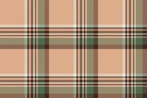 Plaid background, check seamless pattern in beige. Vector fabric texture for textile print, wrapping paper, gift card or wallpaper.