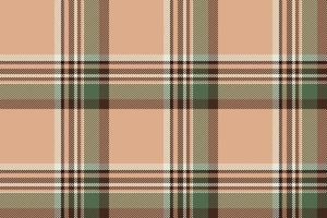 Plaid background, check seamless pattern in beige. Vector fabric texture for textile print, wrapping paper, gift card or wallpaper.