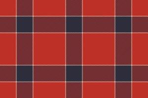 Plaid background, check seamless pattern in red. Vector fabric texture for textile print, wrapping paper, gift card or wallpaper.