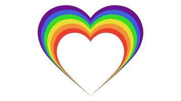 A stylized heart in the colors of the LGBT flag. Rainbow heart shape. vector
