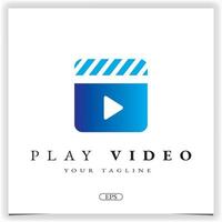 reproductor de video logo premium elegante plantilla vector eps 10