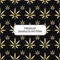 gold cannabis leaf seamless pattern abstract premium vector design