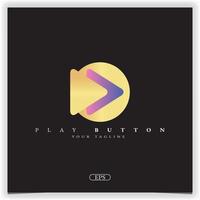 gold play button logo premium elegant template vector eps 10