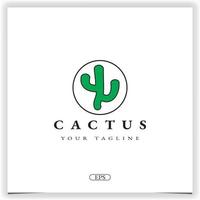 circle cactus logo premium elegant template vector eps 10