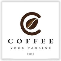 letra c café logo premium elegante plantilla vector eps 10