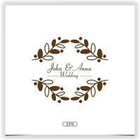 floral wedding logo premium elegant template vector eps 10