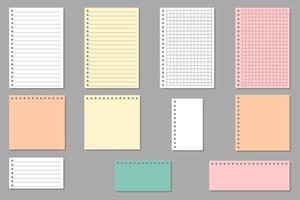 Blank sheets of square and line paper collection vector