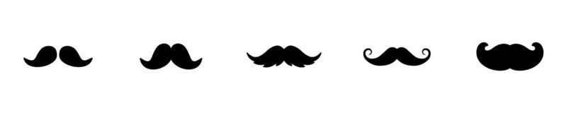 Set of hand drawn mustaches vector