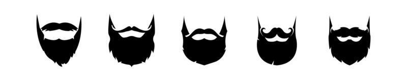 Beards and mustache vector set