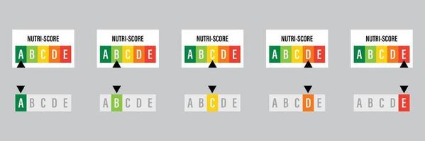 Nutri score vertical stickers set vector