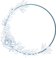 blumenrahmen kranz ring aquarellillustration png