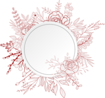 flower frame wreath  ring watercolor illustration png