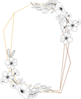 blomma ram krans vattenfärg illustration png