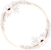 flower frame wreath  ring watercolor illustration png