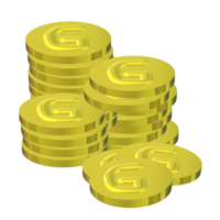 montón de monedas de oro, fondo transparente png