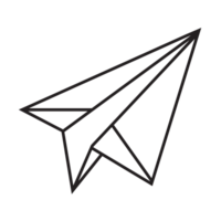 paper airplane origami illustration design. line art geometric for icon, logo, design element, etc png