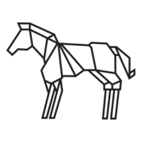 diseño de ilustración de origami de caballo. arte lineal geométrico para icono, logotipo, elemento de diseño, etc. png