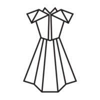 Kleid-Origami-Illustrationsdesign. Strichzeichnungen geometrisch für Symbol, Logo, Designelement usw png