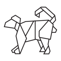 Affen-Origami-Illustrationsdesign. Strichzeichnungen geometrisch für Symbol, Logo, Designelement usw png