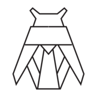 conception d'illustration d'origami de papillon de nuit. dessin au trait géométrique pour icône, logo, élément de conception, etc. png