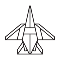 diseño de ilustración de origami de aviones de combate. arte lineal geométrico para icono, logotipo, elemento de diseño, etc. png
