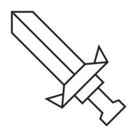 diseño de ilustración de origami de espada. arte lineal geométrico para icono, logotipo, elemento de diseño, etc. png