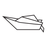 speedboat origami illustration design. line art geometric for icon, logo, design element, etc png