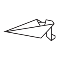 diseño de ilustración de origami de lancha rápida. arte lineal geométrico para icono, logotipo, elemento de diseño, etc. png