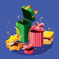 open gift boxes vector