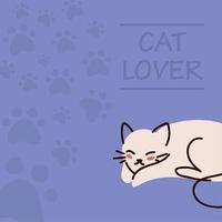 cat lover poster vector