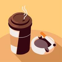 coffee cup and cigar vector