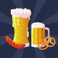 cold beers oktoberfest vector