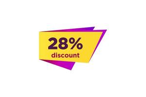 28 discount, Sales Vector badges for Labels, , Stickers, Banners, Tags, Web Stickers, New offer. Discount origami sign banner.