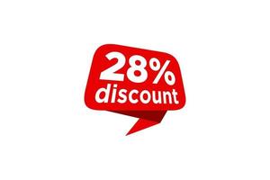 28 discount, Sales Vector badges for Labels, , Stickers, Banners, Tags, Web Stickers, New offer. Discount origami sign banner.