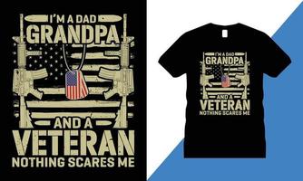 vector de diseño de camisetas gráficas veteranas. Estados Unidos, camiseta, militar, libertad, bandera, ejército, memorial,