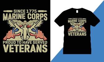 vector de diseño de camisetas gráficas veteranas. Estados Unidos, camiseta, militar, libertad, bandera, ejército, memorial,