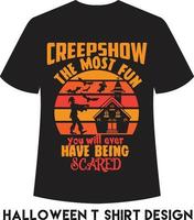 Creepshow the most fun you'll ever have being scared t-shirt design for Halloween vector