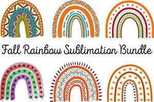 Sweet Fall Rainbow Sublimation Bundle. Fall Rainbow Sublimation. vector