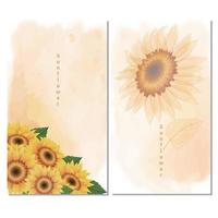 Vector sunflower card, background, wallpaper