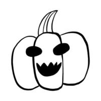 Vector illustration of Halloween Pumpkin cartoon line on white background.
