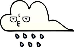 gradient shaded cartoon rain cloud vector