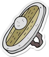 sticker of a cartoon shield vector