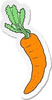 sticker of a cartoon carrot vector