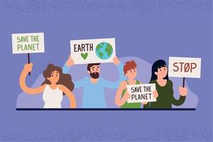 activists and save the planet vector