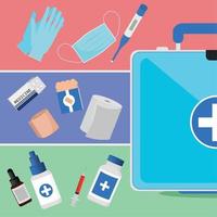 medical emergency kit vector