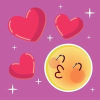 besos emoji amor vector