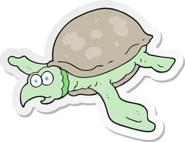 pegatina de una tortuga de dibujos animados vector